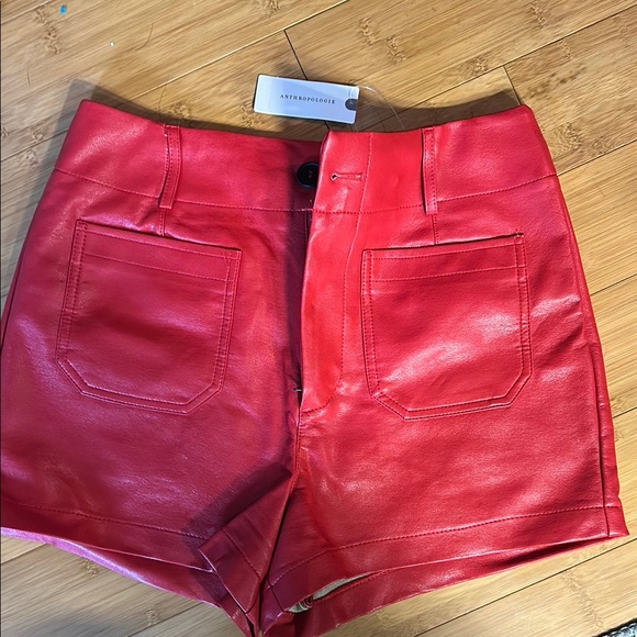 Maeve Pants - Maeve High Waist Red Shorts
